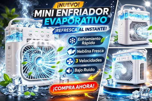 Mini Ventilador Aire Acondicionado LED