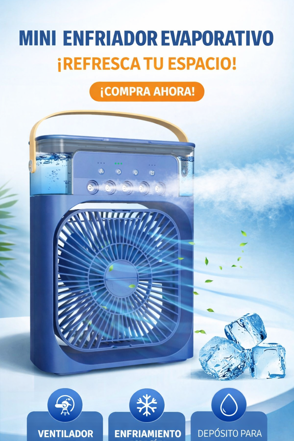 Mini Ventilador Aire Acondicionado LED