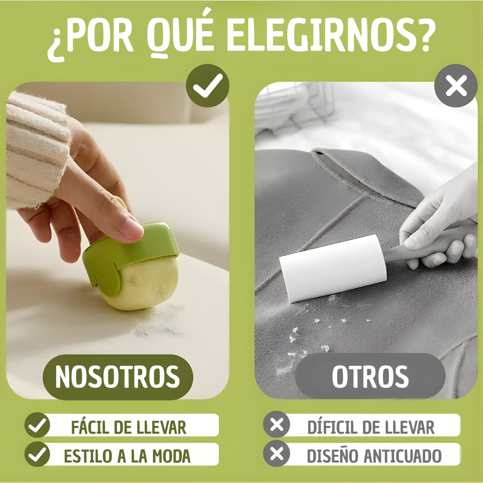 Kit 2x1 Pcs Rodillo Quita Pelusas Reutil