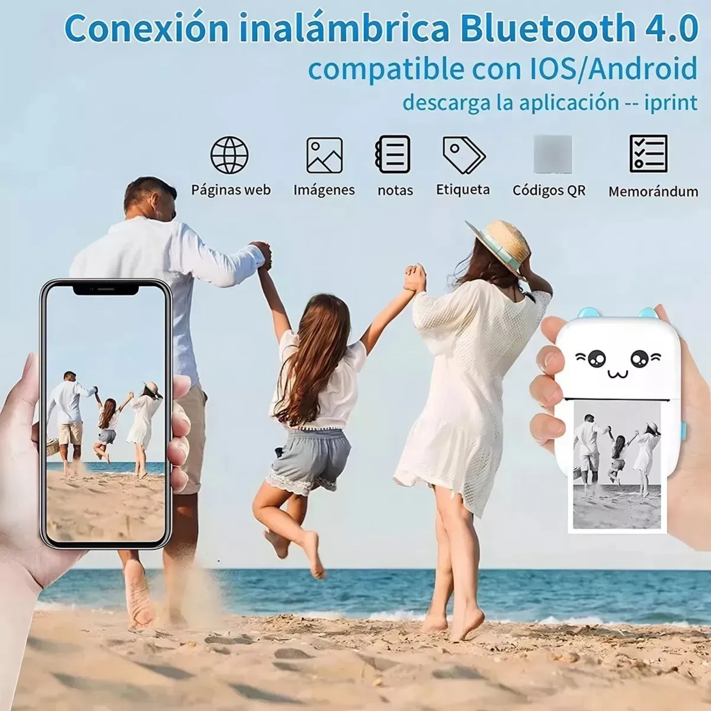 Mini Impresora Térmica Portátil Bluetoot
